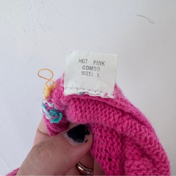 American Vintage Cottage Core Knit Handmade Pink Sweater Costal Grandma - Picture 9 of 10